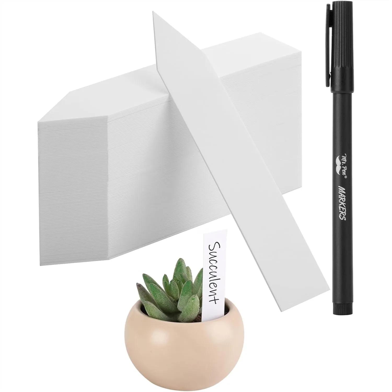 

Plastic Plant Labels 100 Pcs, 4" White Waterproof Plant Markers for Outdoor Garden, Reusable Plant Name Tags with Smooth Surface