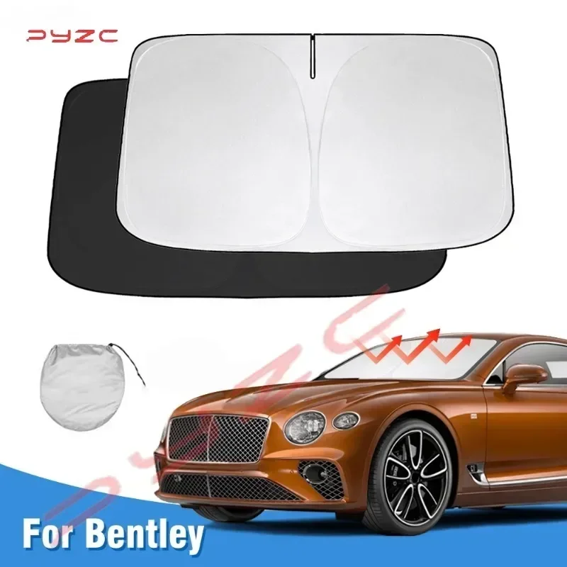 

Windshield Sun Shade For Bentley Continental 2004-2022 2023 2024 Car Sunshade Cover Foldable Sun Visor Protector Blocks UV Rays