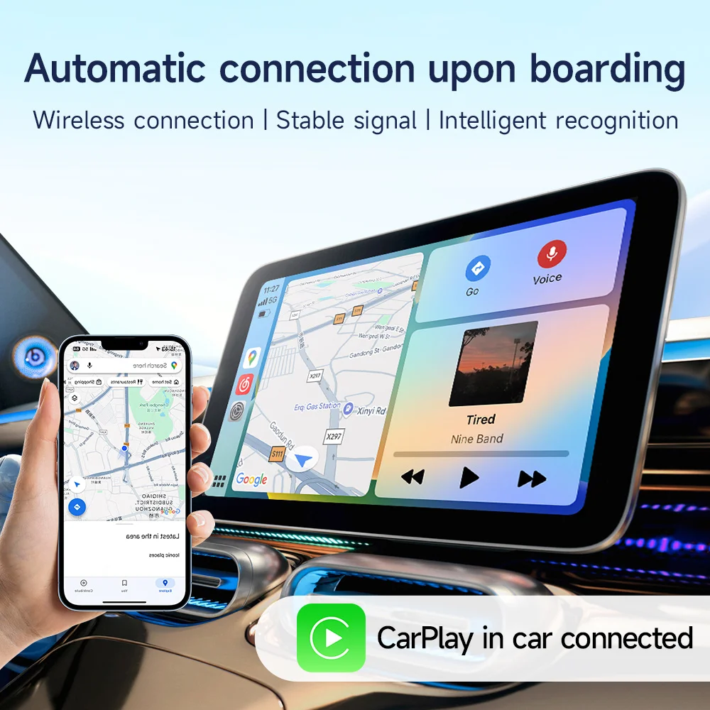 2025 جديد محول Carplay اللاسلكي أندرويد السيارات 2in 1 الذكية دونغل واي فاي آيفون أندرويد الهاتف لفولفو بنز Mg كيا شيري VW