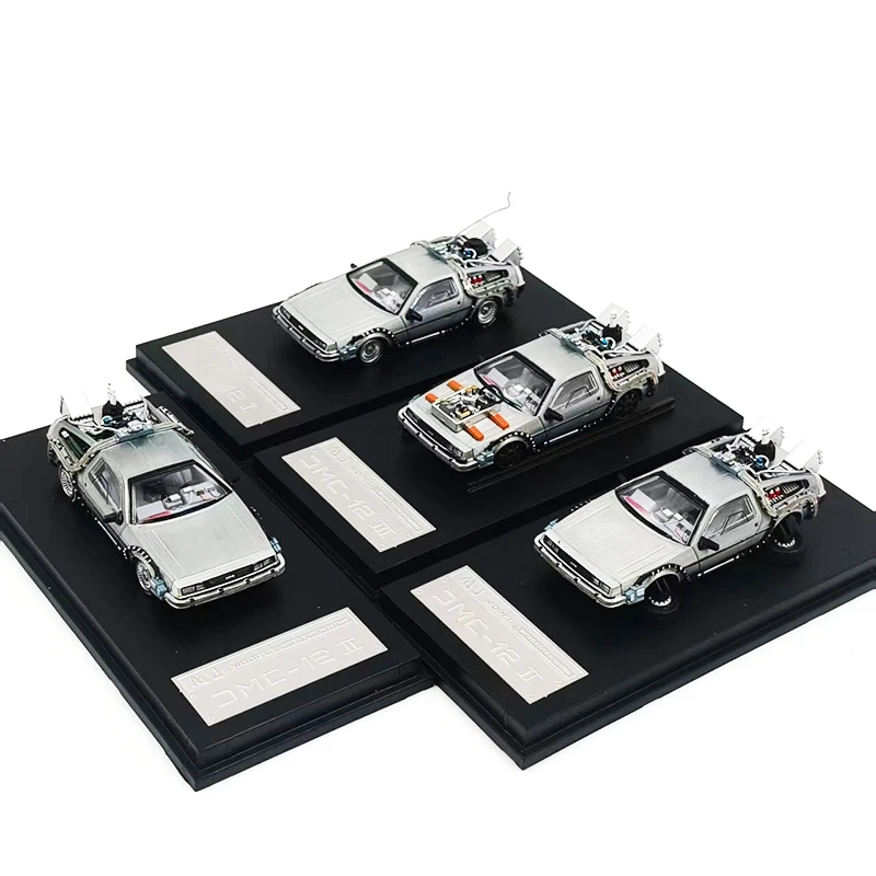 

Diecast 1:64 Scale Alloy Back to the Future Time Machine DMC-12 Delorean Car Model Finished Product Simulation Toy Display