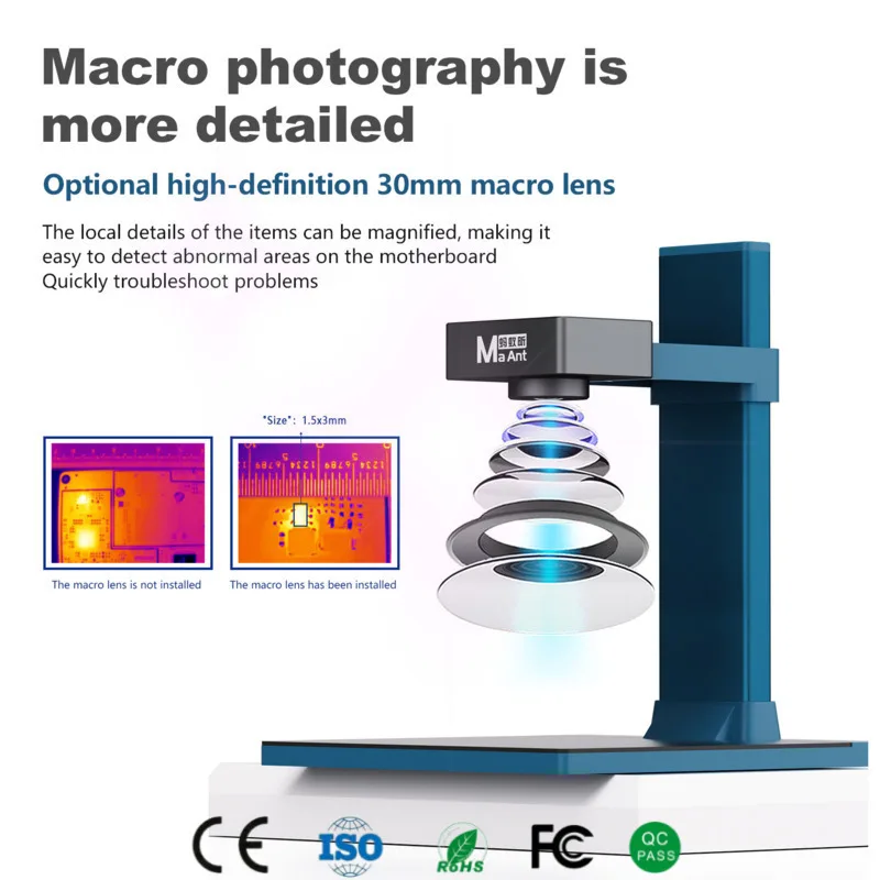 جهاز تصوير حراري MaAnt RC-5 ثلاثي الأبعاد مع برنامج الكمبيوتر واتصال USB تصوير حراري عالي الدقة لتشخيص الإلكترونيات