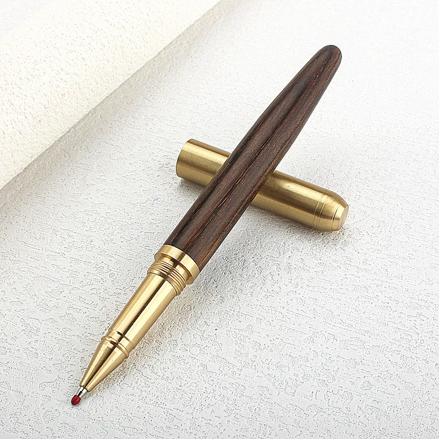 Handcrafted Natural Wood Ballpoint Pen 0.5MM Fine Tip Luxury Vintage Style for Writing