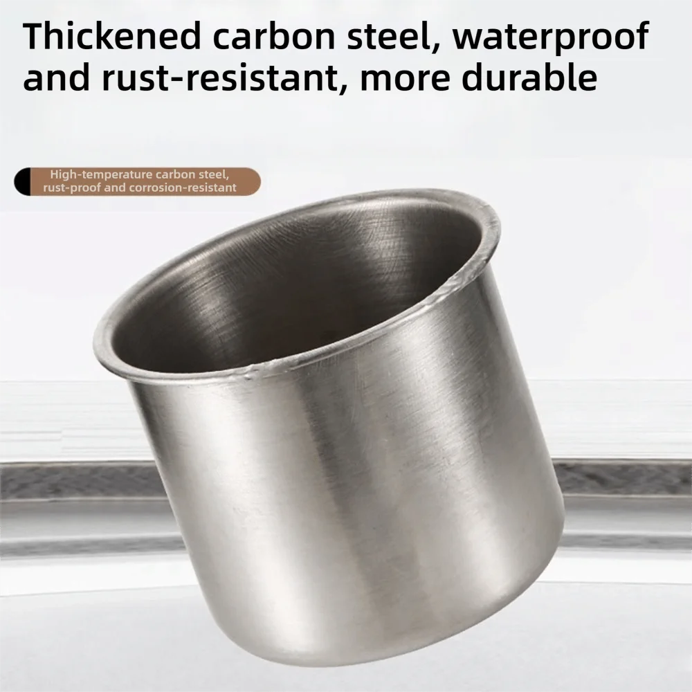 New Wall Hanging Trash Can With Lid Punch-free Wall Mounted Dustbin Stainless Steel Garbage Container Bathroom Living Room