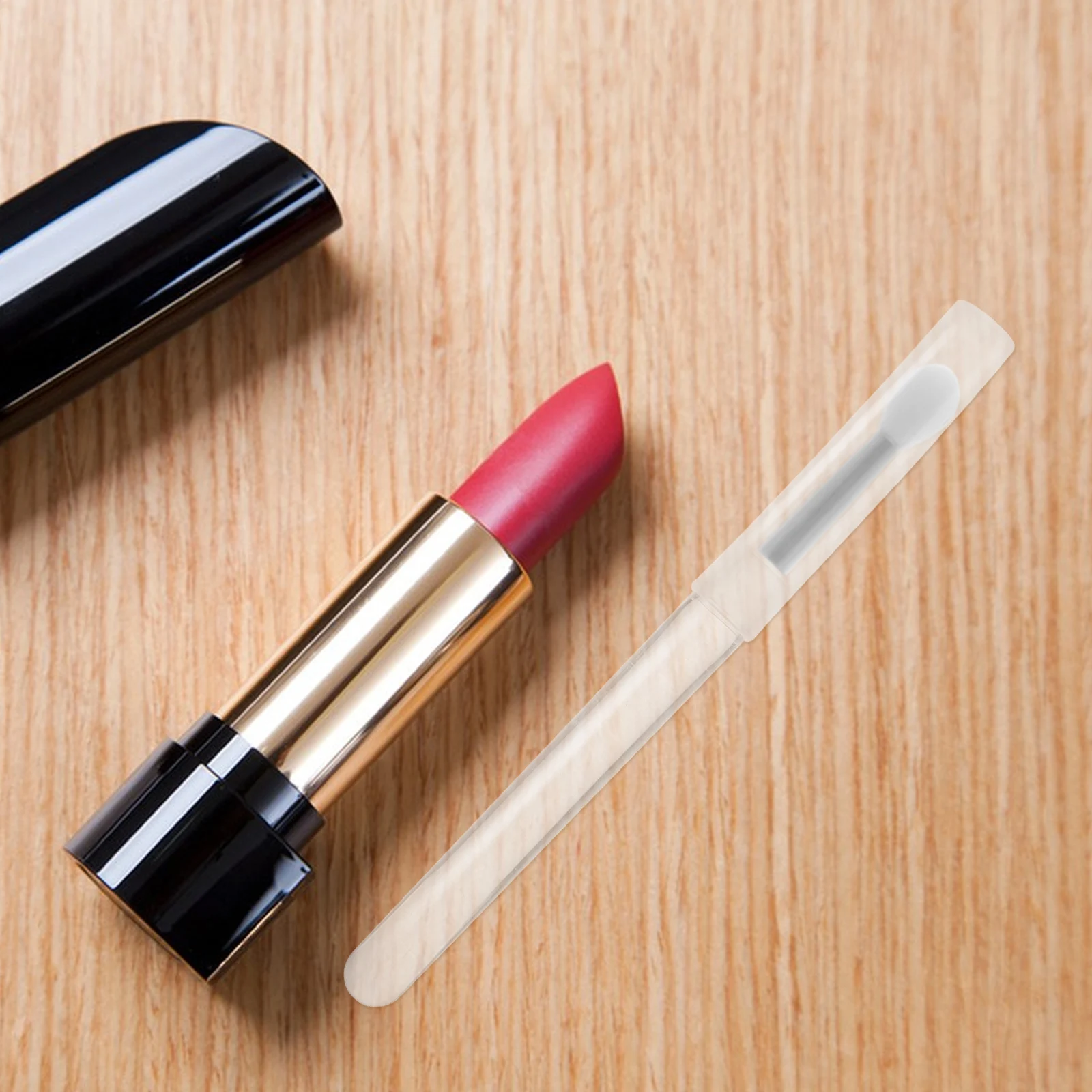 10 pçs portátil mini conjunto de escova labial pincéis de maquiagem de silicone para batom brilho labial e bálsamo com capa cerdas macias