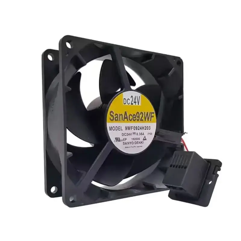 Original For Sanyo Denki SanAce92WF 9WF0924H203 24V 0.35A 9232 92mm IP68 Waterproof Dustproof DC Brushless Fan for Inverter