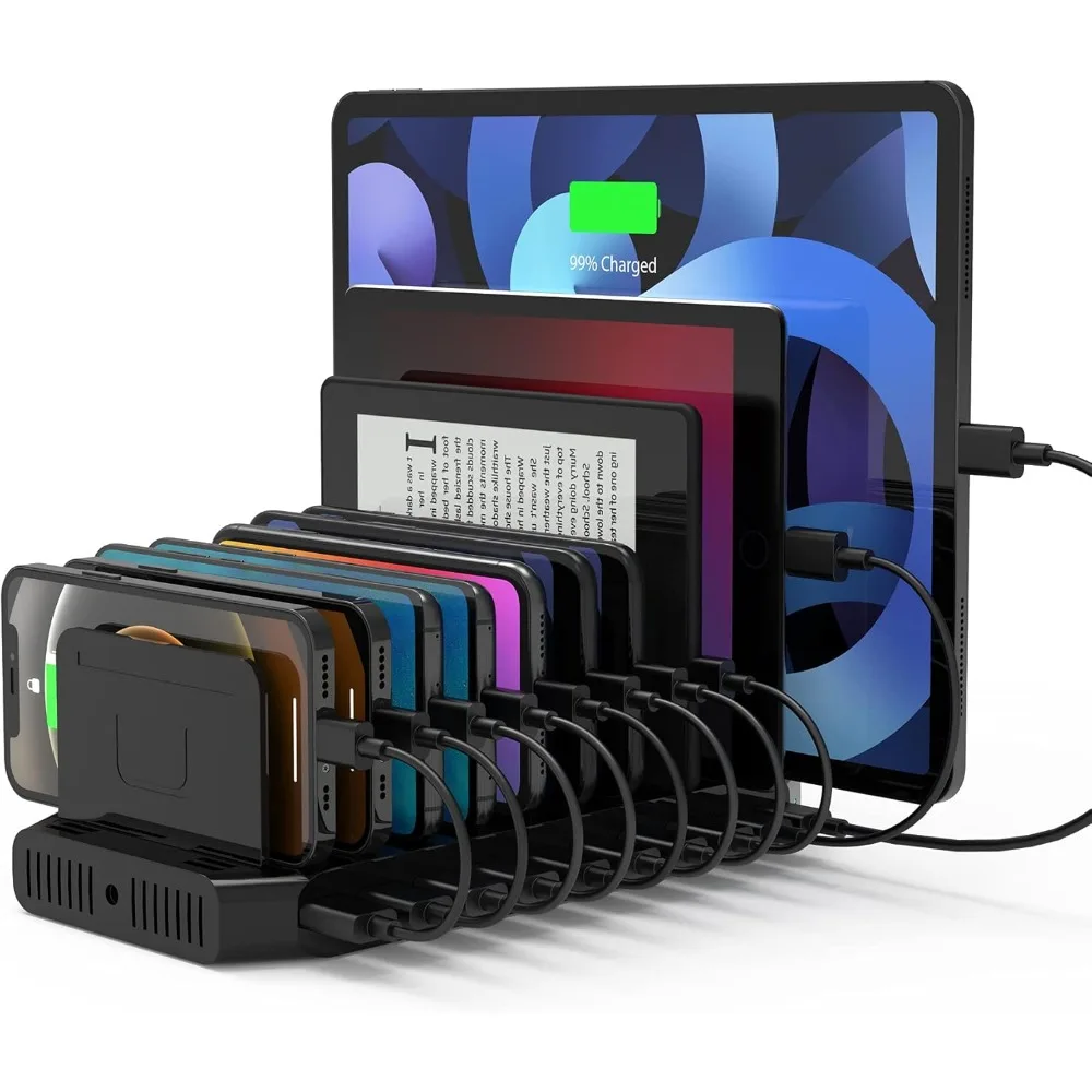

USB PD Charging Station, Unitek 120W 10-Port Type-C Charging Station with 2 Power Delivery for Multiple Devices,