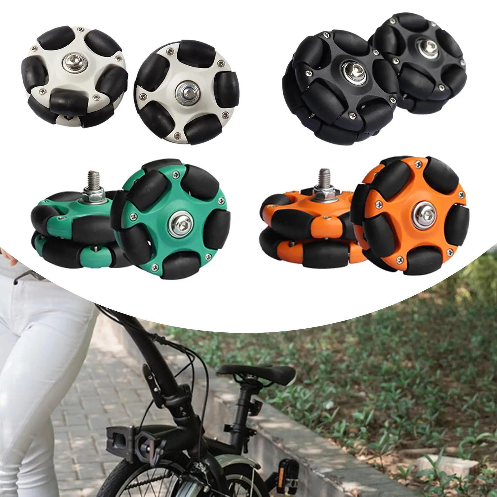 

5.8cm Easy Wheels for Folding Bike Roller Rear Wheels for Outdoor Cycling