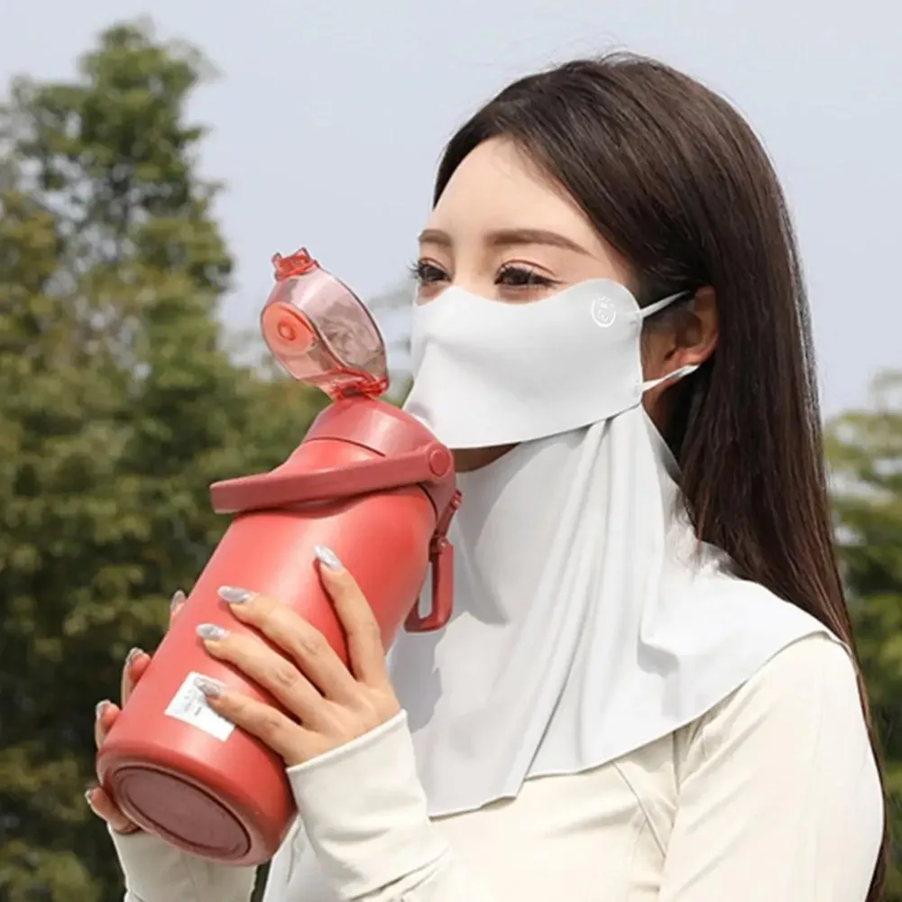 Summer Ice Silk Sun Protection Mask for Women UPF50+ Anti-UV Balaclava Scarf Outdoor Cycling Hiking 360° Face Neck Cover image 5