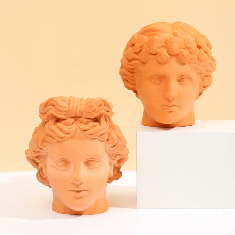 

DIY Household Decoration Craft 3D Men And Human Head Statue Gypsum Plaster Wax Soap Candle Silicone Mould