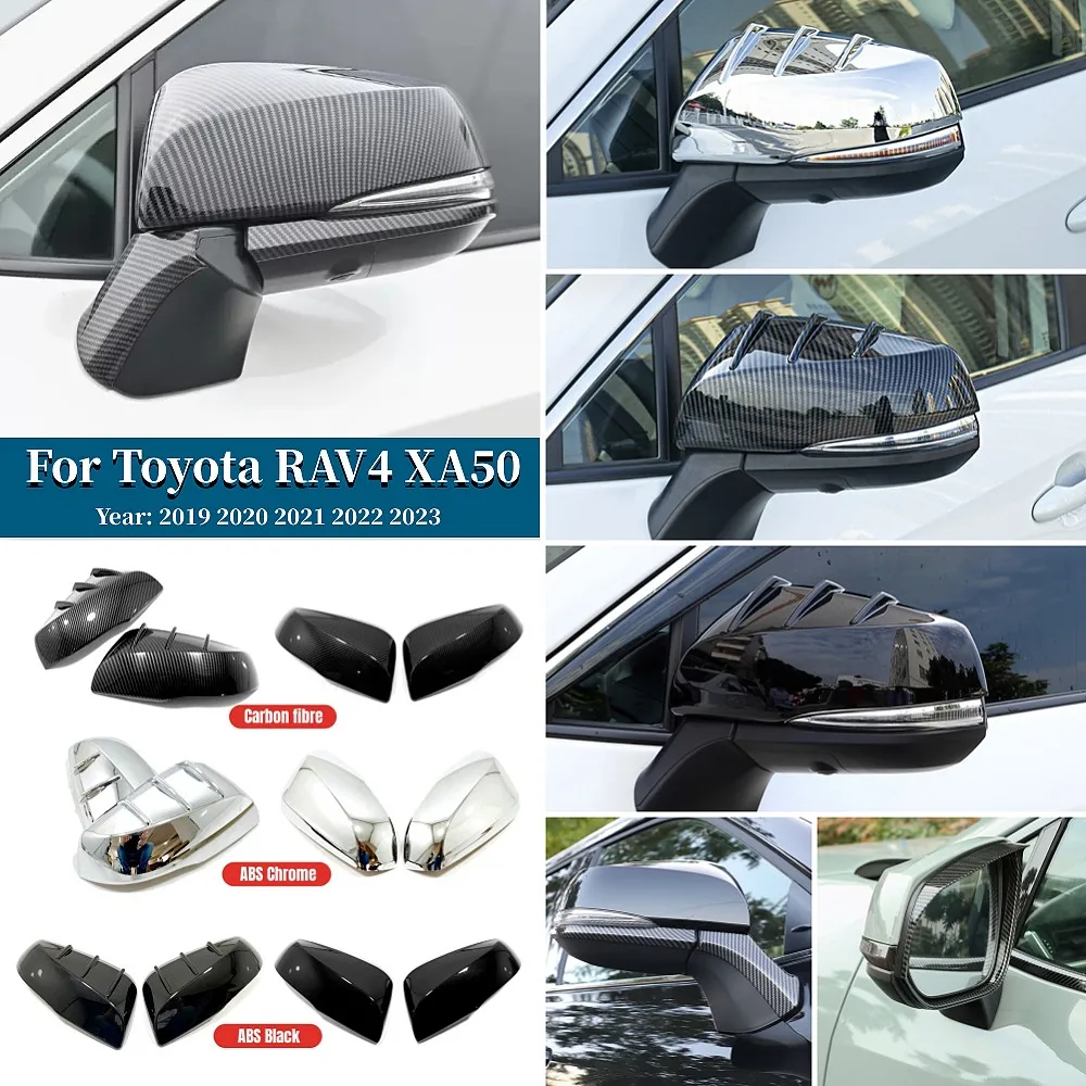 

ABS Plastic Car Rearview Mirror Side Molding Cover Shell Trim Accessories For Toyota RAV4 XA50 2019 2020-2023 RAV 4 XA 50 Hybrid