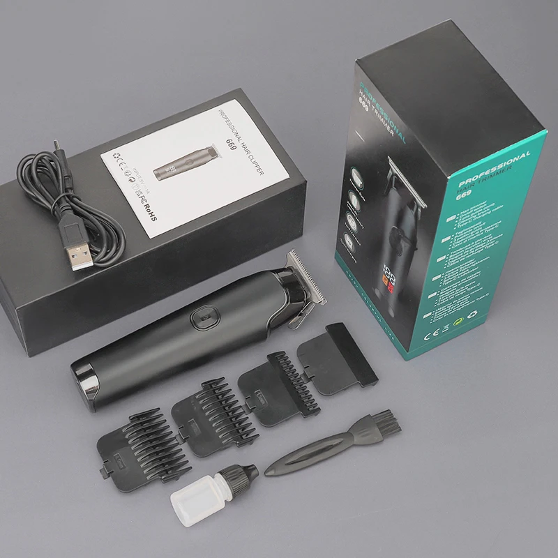 

RESUXI 669 2000 мАч Профессиональный триммер для волос с масляной головкой Беспроводная машинка для стрижки волос для мужчин Перезаряжаемые электрические триммеры со светодиодным дисплеем