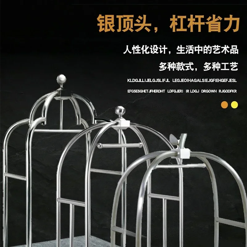 Hotel luggage cart Concierge trolley Titanium FIT luggage Silent wheels Stainless steel