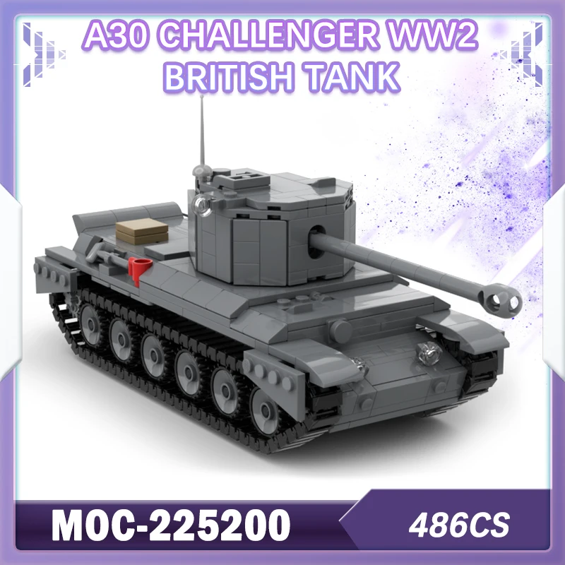 

486 шт., серия военной войны 30 Challenger WW2, британский танк, строительный блок, модель, набор кирпичей, креативный подарок, миниатюрный DIY MOC-225200