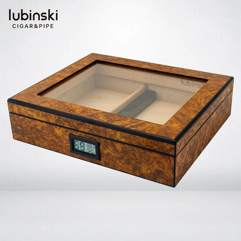 Rubinski Cigar Box High Perspective Window Cedar Portable Cigar Box LUBINSKI Home Cigar Moisturizing Box