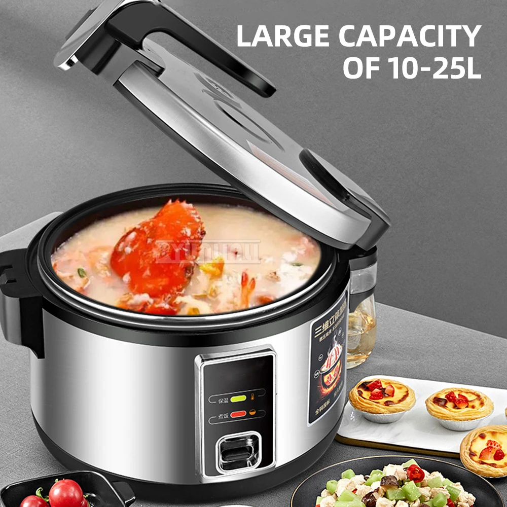 CFXB100 25L หม้อหุงข้าวเชิงพาณิชย์สําหรับโรงอาหารโรงงานความจุขนาดใหญ่เครื่องทําความร้อนรอบทิศทางหม้อหุงข้าวระดับมืออาชีพ