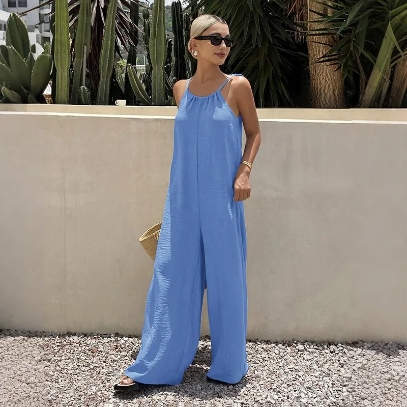 

Casual Jumpsuit Jumpsuits For Woman Women's Clothing Simple Style Loose Holiday Vacation Sling Solid Color Fashion Comfortable
