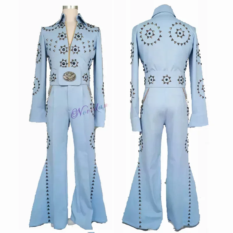 Luxury High Quality Presley Costume Diamond Rock Singer Cosplay Ballroom Dance Performance Party Costume Men Custom Make