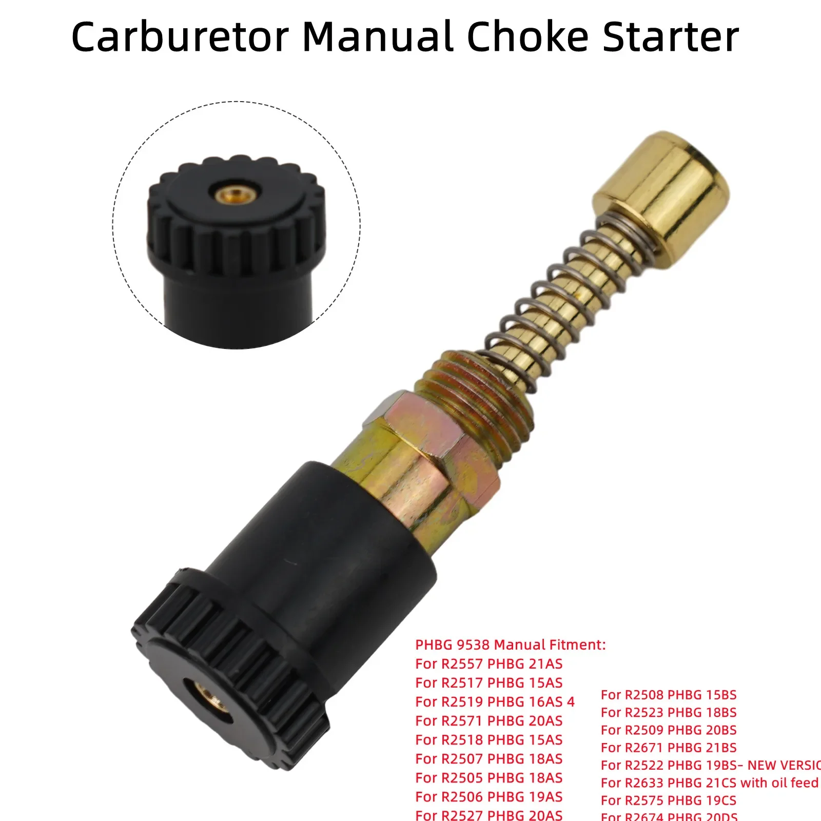 Dellorto PHBG Carburetor 9538 with Manual Choke Starter for 15/18