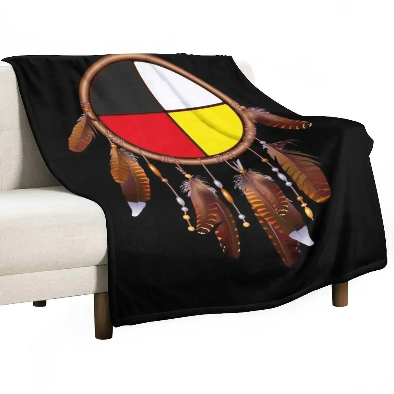 Native American-medicine wheel-dreamcatcher Throw Blanket christmas gifts decorative Single Blankets