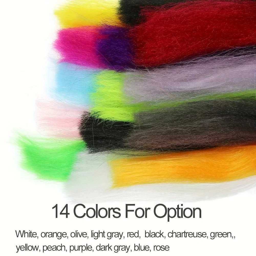 3 Packungen Fliegenbindematerial: Slinky Fiber, Kinky Clouser, Minnow Fibers, lange gewellte synthetische Haare, Streamer, Bucktail, Jig-Fliegenbindematerial – Detail 2