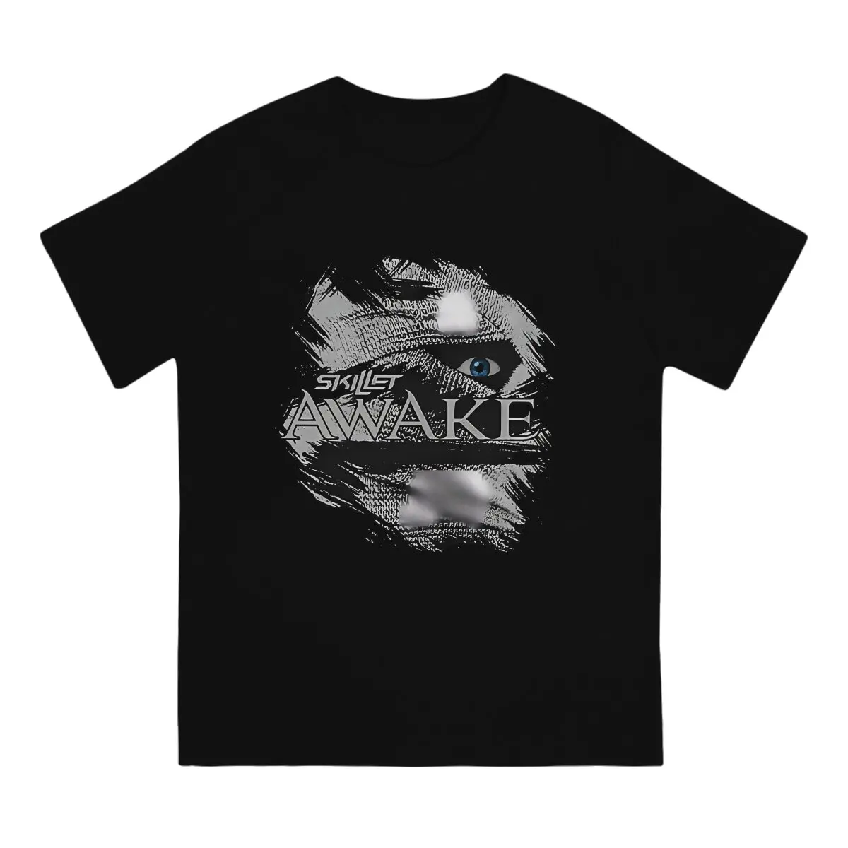 Men's T-Shirts Awake Fun Pure Cotton Tees Short Sleeve Skillet Band T Shirts Round Neck Clothing Printed