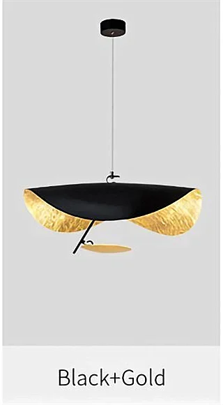 Industriële plafondlamp Designer Lotus Leaf Lamp IJzeren plafondlamp in zwart en goud voor woonkamer, slaapkamer, keuken, designverlichting