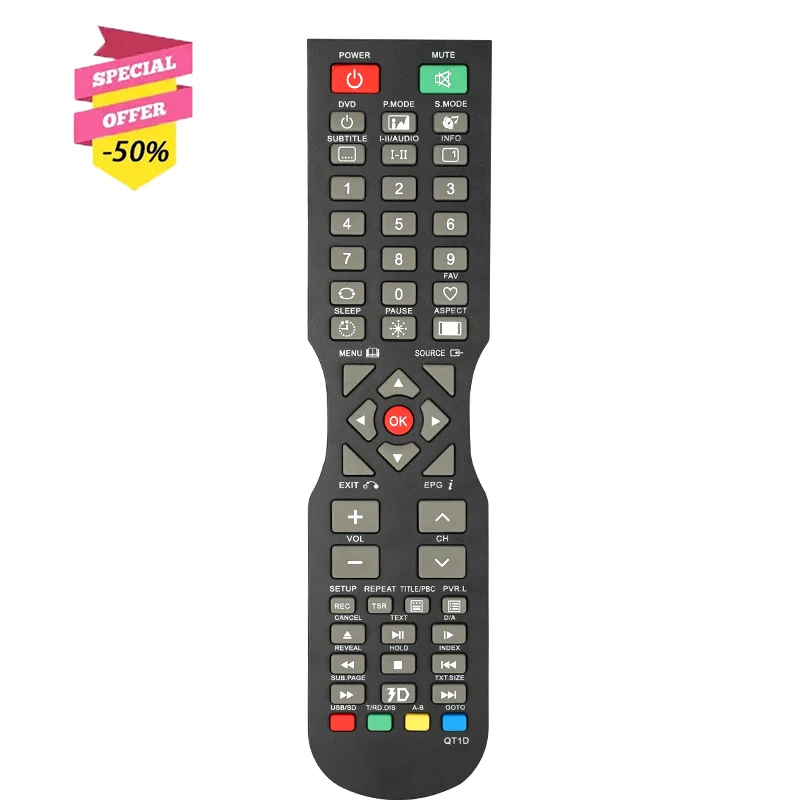 QT1D Remote Control For Soniq TV E24Z15B E47S14A E55S14A S43V14A S49VT15A L42D11A L47V12A P51E12A E23Z13A-AU E23Z15A-AU