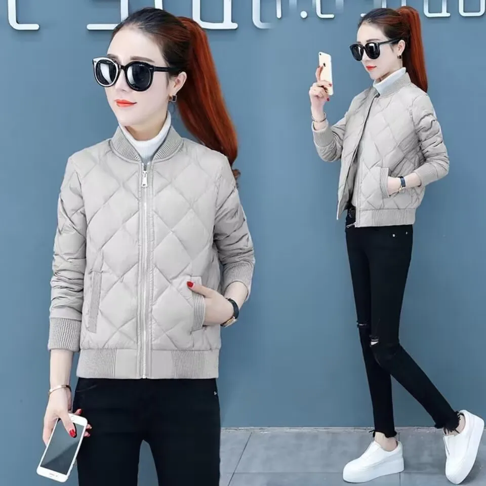 Autumn Winter Collar  Jacket Korean Slim lightweight Short  Cotton-Padded coat