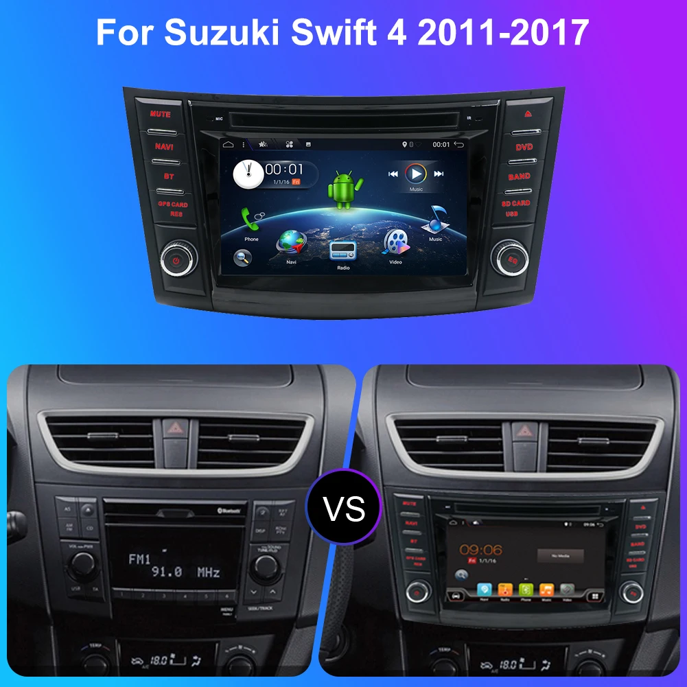 BXLIYER Car Multimedia Video Player 2 Din Android 14 For Suzuki Swift 2011 - 2017 Car DVD Radio GPS Navigation SWC RDS WIFI 4G