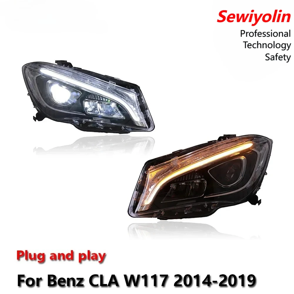 

Светодиодные фары в сборе для Mercedes-Benz CLA W117 2014-2019: противотуманные фары, ДХО, стоп-сигналы, указатели поворота, подключение Plug and Play