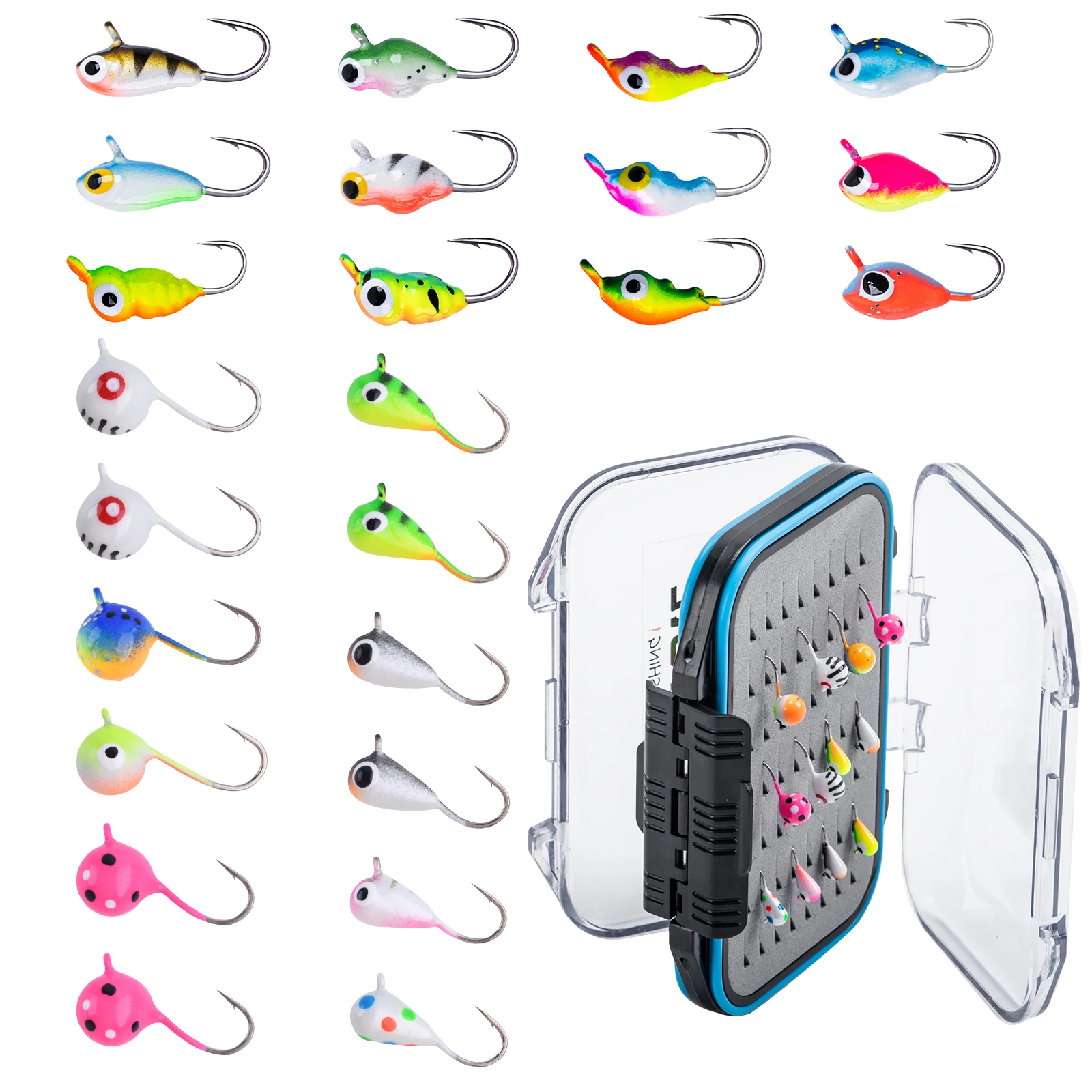 

Goture 24pcs/Box Glow Ice Jig Lure Kits Winter River Fishing Bait mini Ice Jig Tackle Pike Tilapia Fishing Hard Lure Accessories