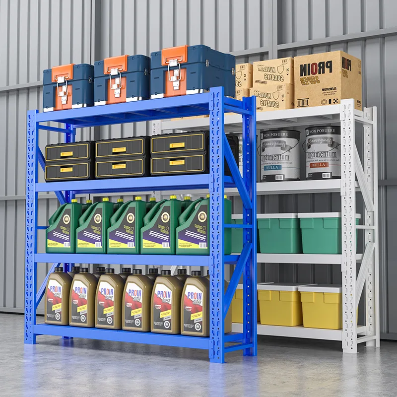 

Промышленные стеллажи для склада и гаража из стали без болтов, металлические стеллажи для хранения, штабелируемые полки, стеллажи для хранения