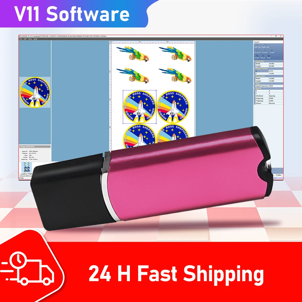 DTF Printer 11 Software V11 Software Lock Dongle USB Key DTF Print Program For EPSON L805 L1800 XP600 R1390 DTF Printer Software