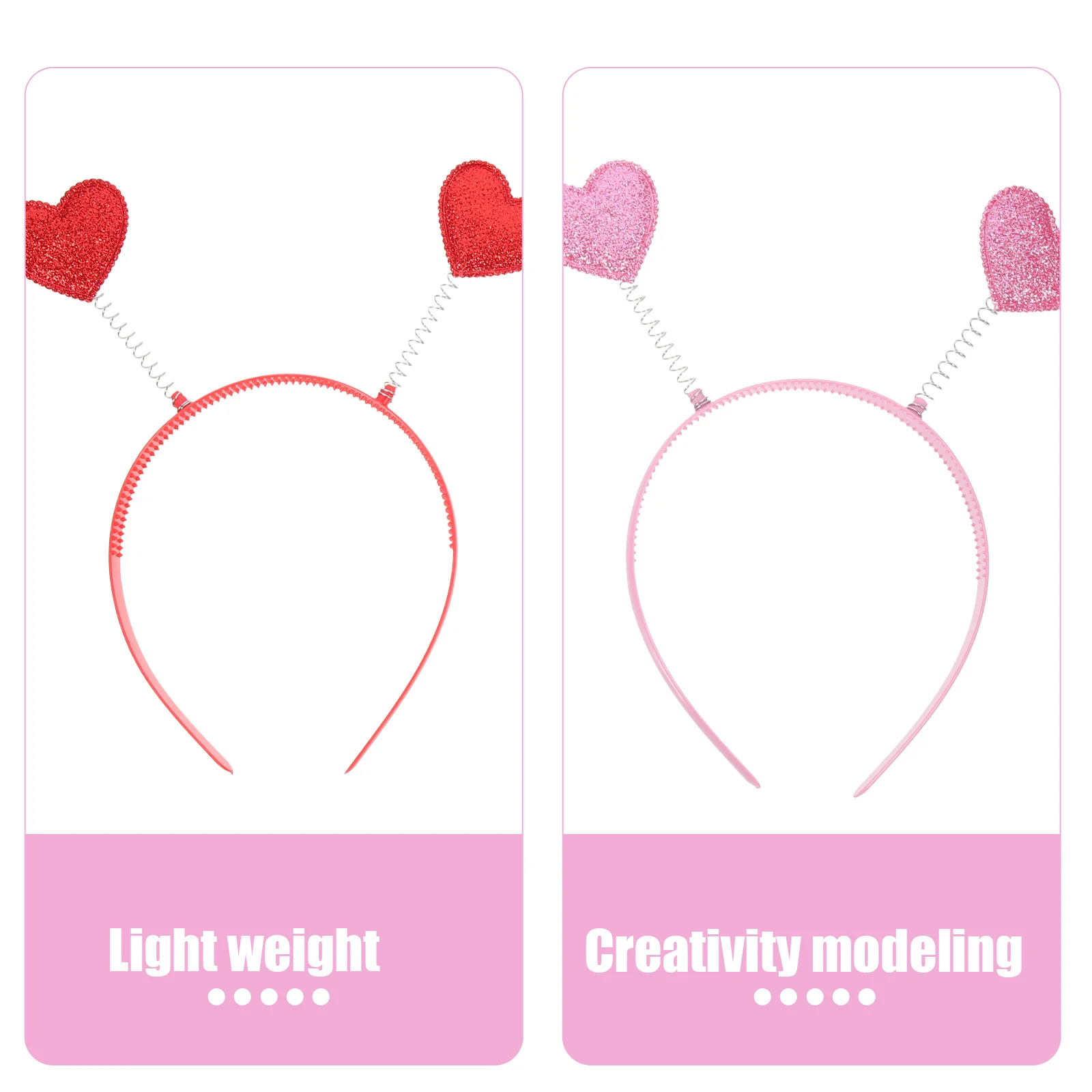 

12Pcs Lovely Heart-Shaped Headdress Durable Headband Lightweight Festival Holiday Party Decorative Headwear