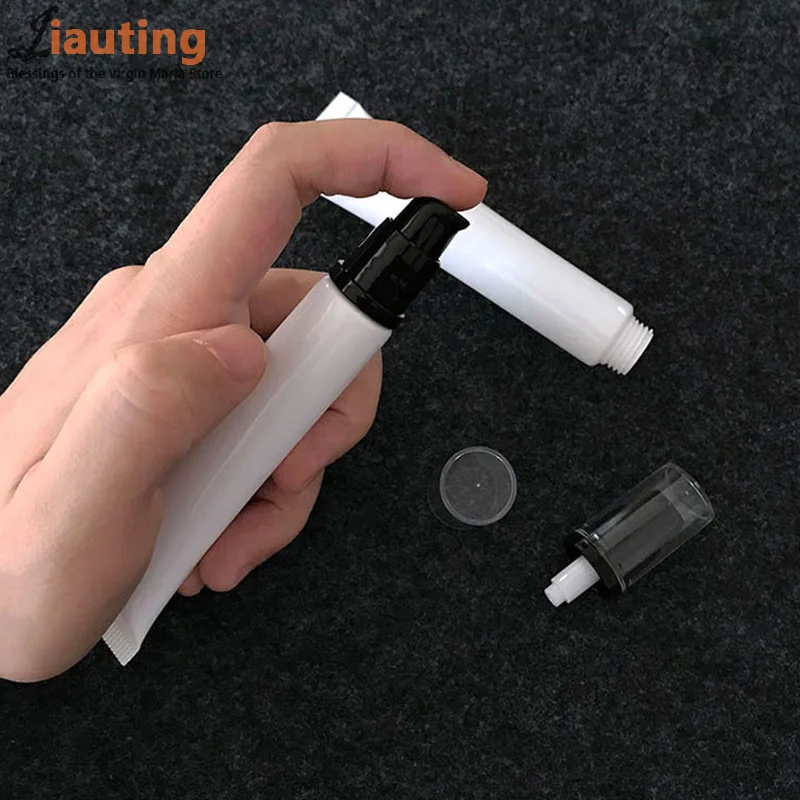 1pcs Empty Squeeze Tube Soft Pump Head Massage Head Hose Sample Bottle Eye Cream Lip Gloss Lotion Cosmetic Container DIY Makeup