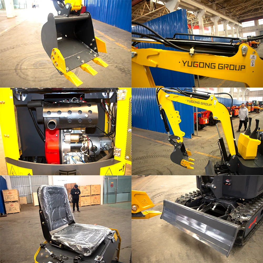 การปรับแต่งทางการเกษตร 1 ตัน Mini Excavator 1000Kg Micro Crawler Digger ไฮดรอลิกรถขุดขนาดเล็กสําหรับ Garden สําหรับขาย