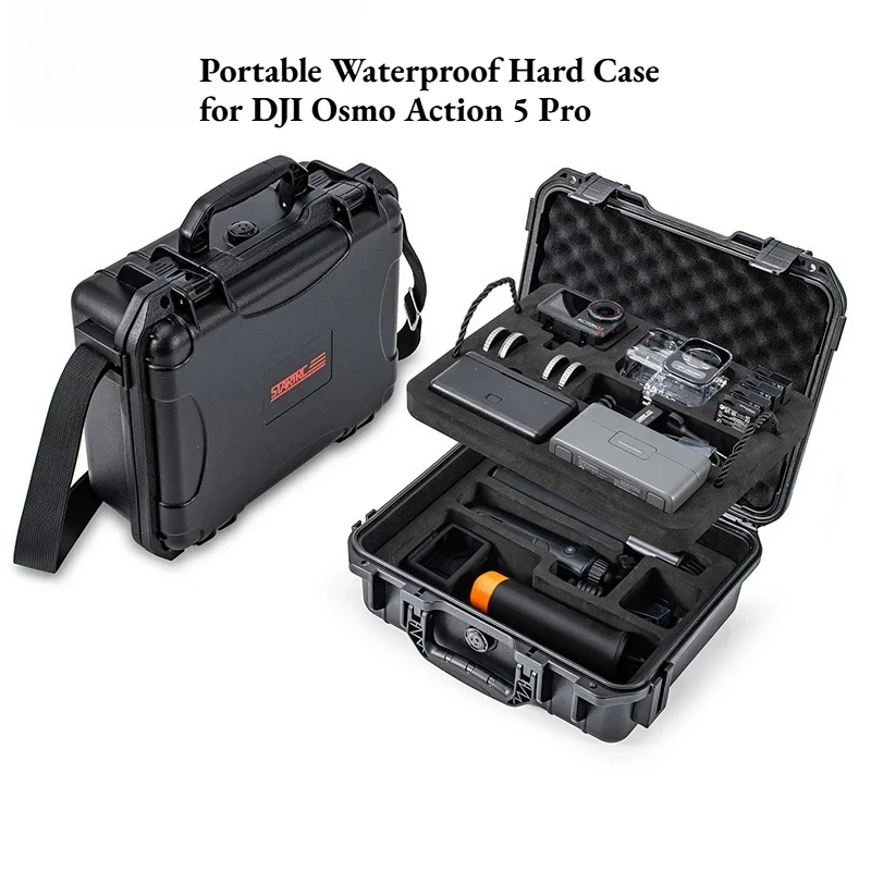 

2 Layers Hard Case for DJI Osmo Action 5 Pro Camera Accessories Carrying Case Waterproof Box Portable Travel Suitcase