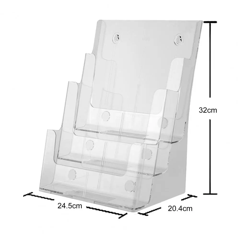 Imagem -02 - Acrílico Inclinado Brochura Titular Wall Mount Organizador de Bancada para Folhetos 3-tier