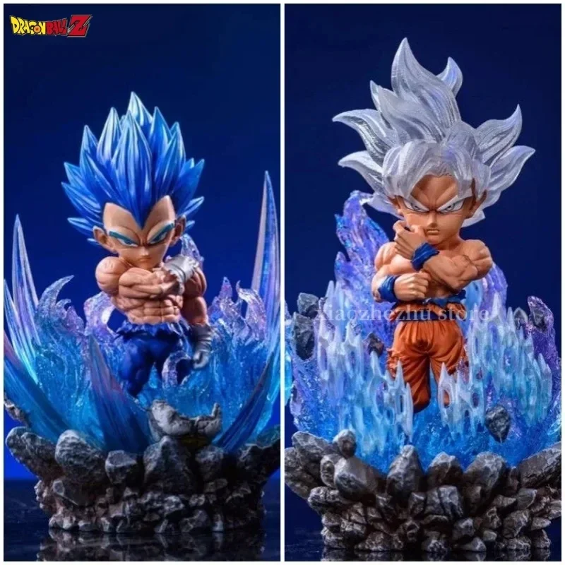 Figuras de Dragon Ball Gk, versión luminosa G5, Son Goku, Vegeta, escena brillante colorida, modelo de Anime, colección de adornos, juguete de regalo, 10cm