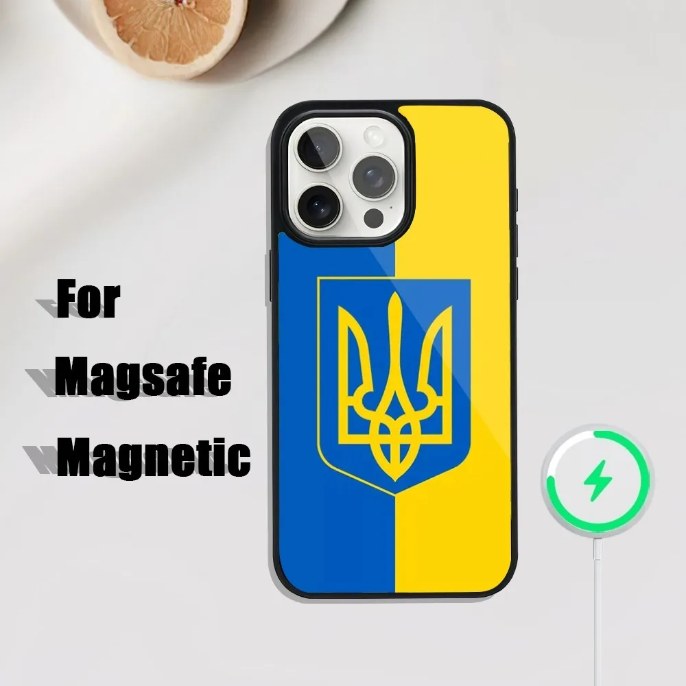 U-Ukraine Flag  Phone Case For iPhone 16,15,14,13,12,11,Plus,Pro,Max Mini Magsafe Magnetic Wireless Charging