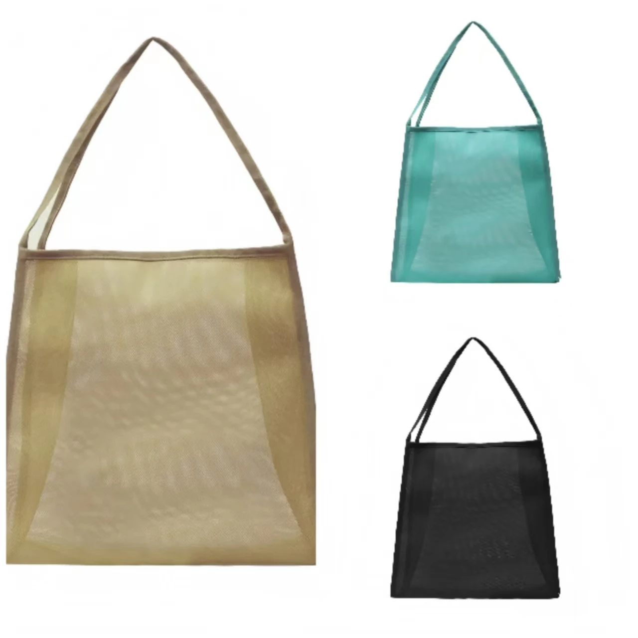 Shopping Bags, Travel Tote Bags, Beach Bags, Large Capacity, Foldable, Mesh Bags, Ladies' Cosmetic Bags