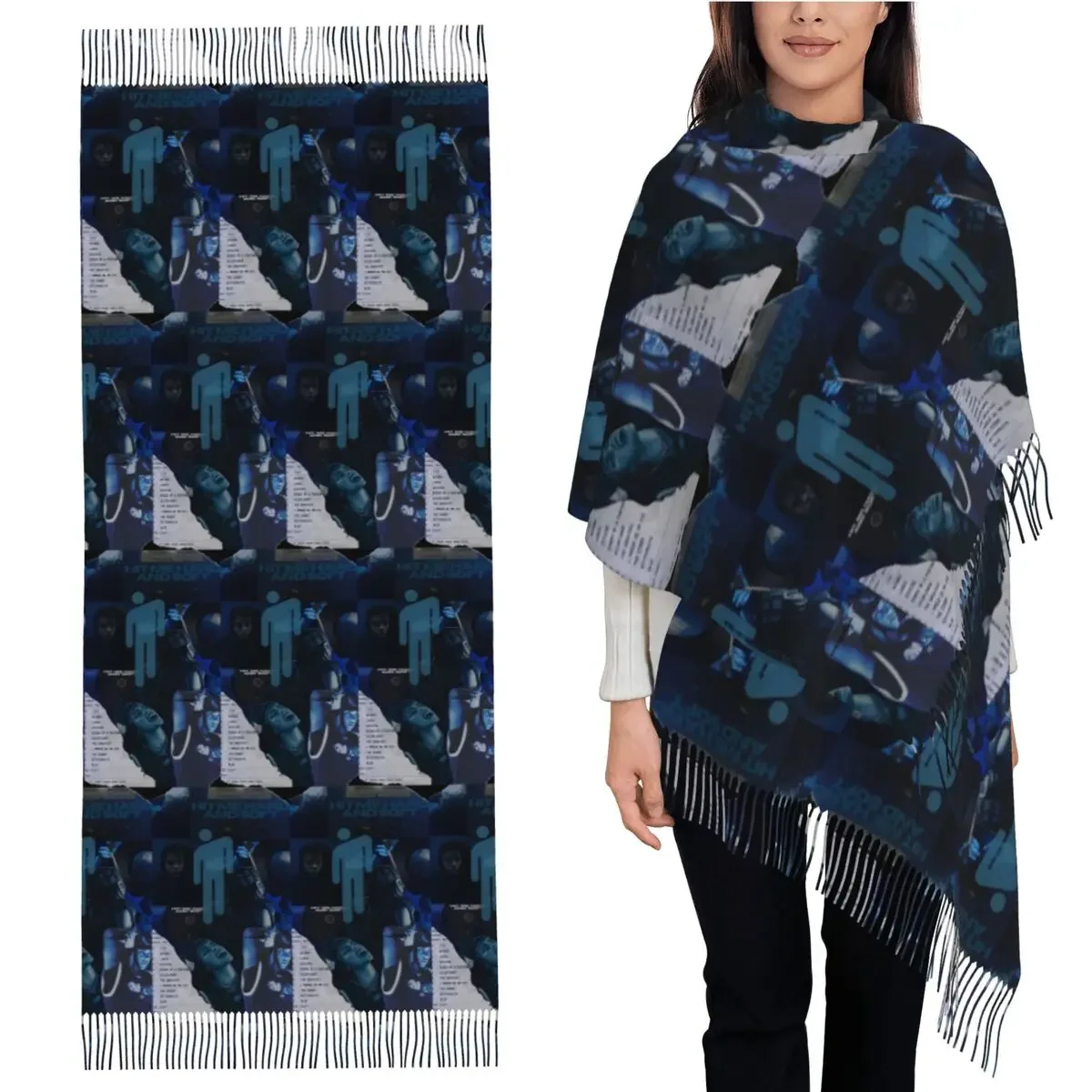 

Hit Me Жесткий и мягкий шарф с музыкальным альбомом, шарфы с кисточками, женские мягкие теплые шали и накидки, большая осенне-зимняя шаль