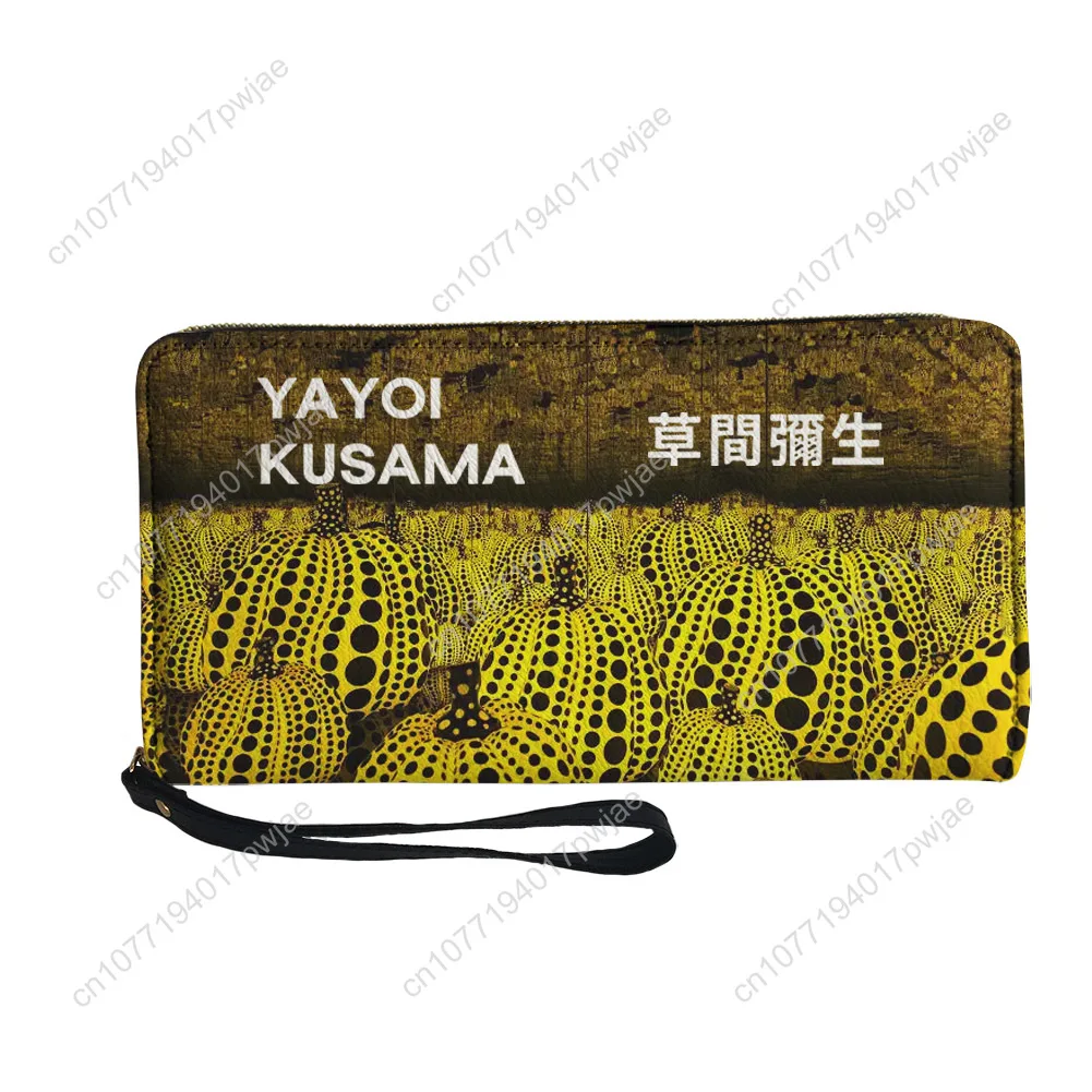 Funny Yayoi Kusama Pumkin Custom Wallet Purse Sprunki Mens Womens Zipper Long Wallets Double Print  Portable Wallet Gift Bag