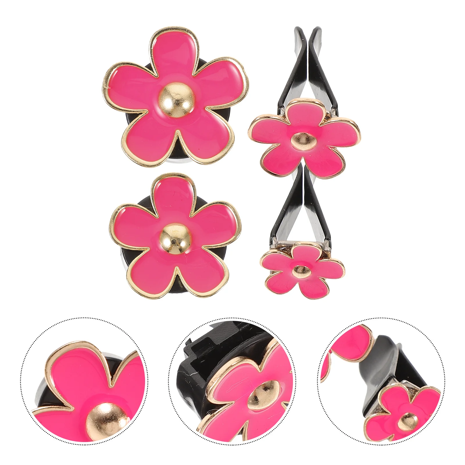 

4pcs Car Perfume Decor Metal Aroma Clip No Smell Safe Durable Flower Design Easy Install Car Vent Diffuser Outlet Clip