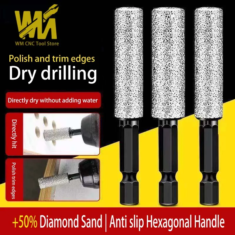 

Granite drill bit, hexagonal shank, hole opener, dry use, all-ceramic, vitrified tile, marble, glass grinding head
