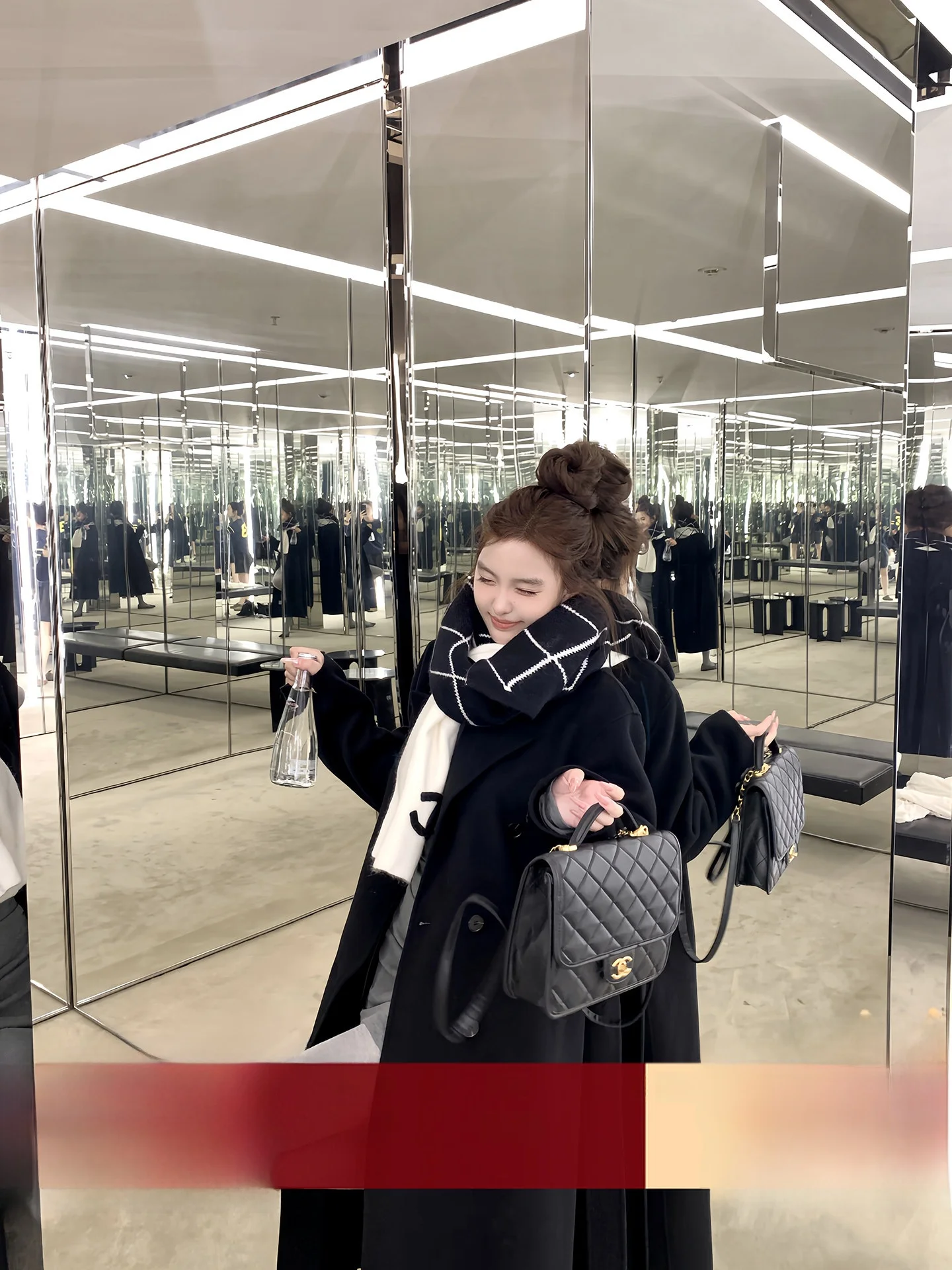 

Двустороннее шерстяное пальто OYFF: классический узкий воротник, прямой крой, двубортное, с длинными рукавами, женская зимняя верхняя одежда