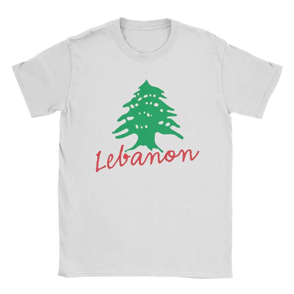 Lebanon Name With Lebanese Flag Cedar Tree Design T Shirts Men 100% Cotton Humor T-Shirt Crewneck Tee Shirt Short Sleeve Clothes