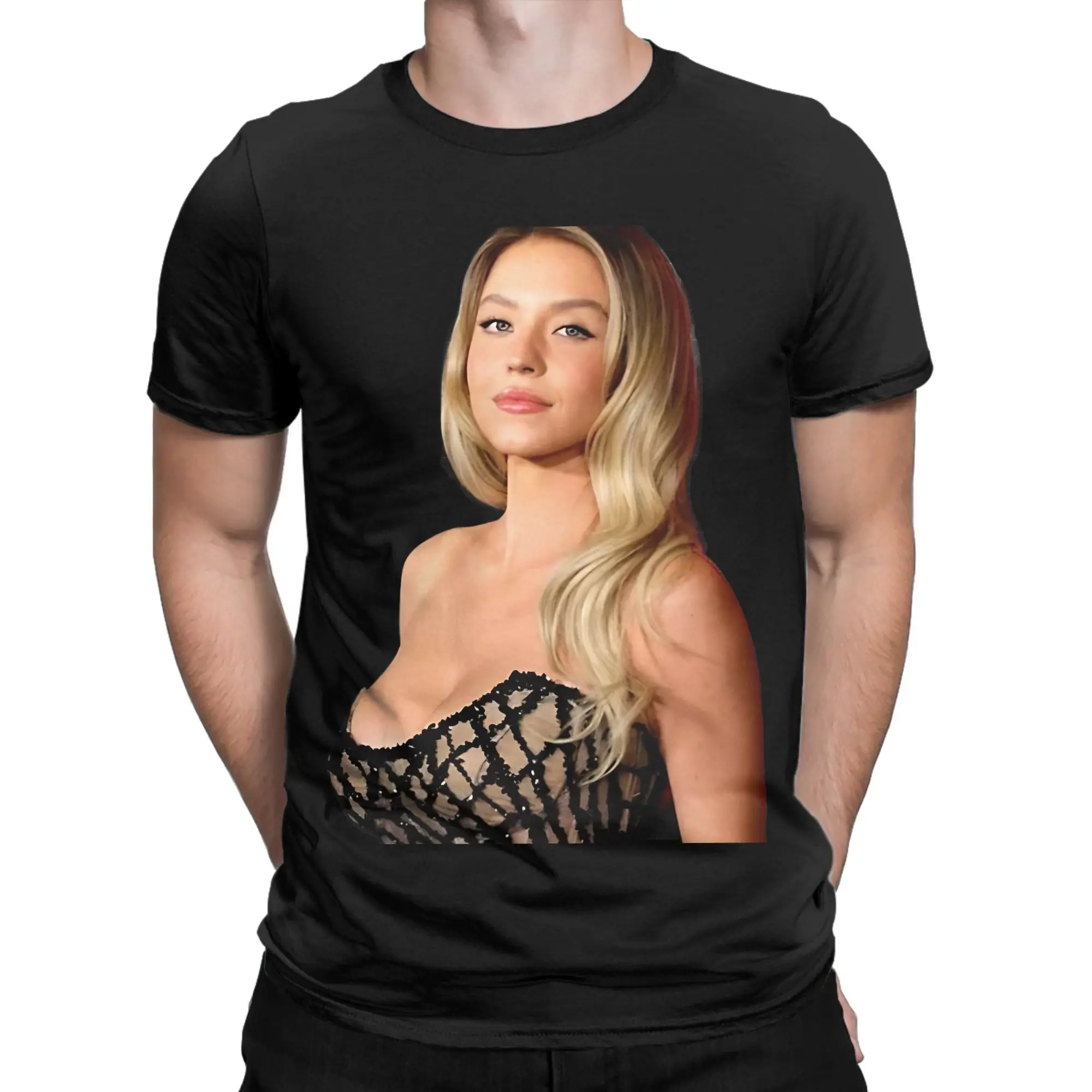 سيدني سويني ملابس الرجال النساء تي شيرت القطن تي شيرت مطبوع الملابس #4