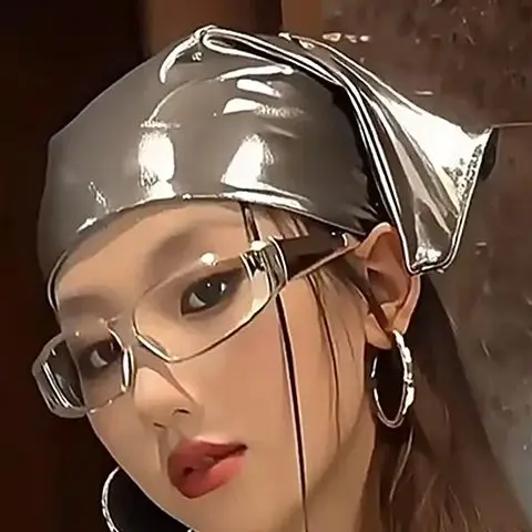 

Retro Spicy PU Leather Headscarf Hat Women Summer Y2k Square Scarf Hip-hop Kerchief Korean Series Versatile Headband Hair Scarf