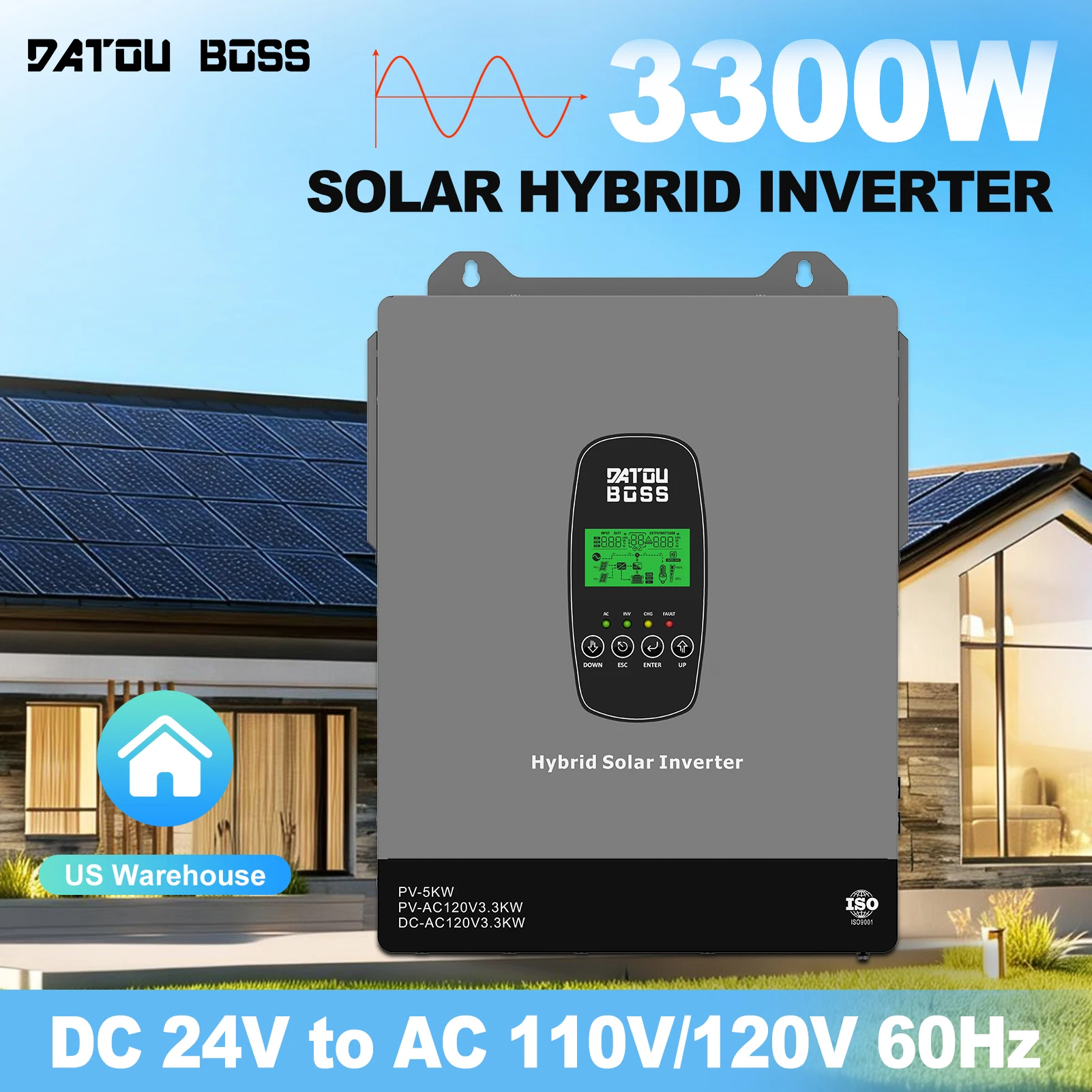 DATOUBOSS 3300W Hybrid Solar Inverter Buying Guide: 24V Battery Bank, 5000W PV Input, 120A MPPT, 10ms UPS for Off-Grid Cabins